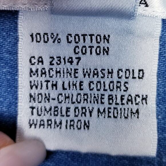 TALBOTS WOMAN Denim Shirt Blue 100% Cotton Double Breast Pocket - 18W - Picture 9 of 9